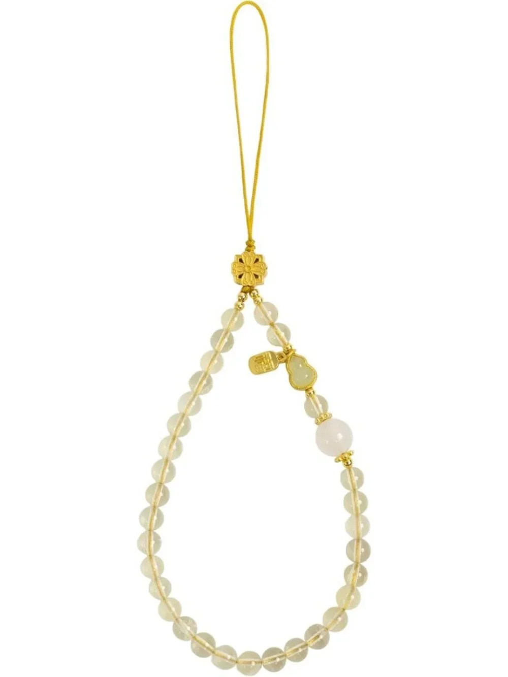 Colorful Rutilated Quartz Phone Charm - Handmade Crystal Bead Strap, Elegant